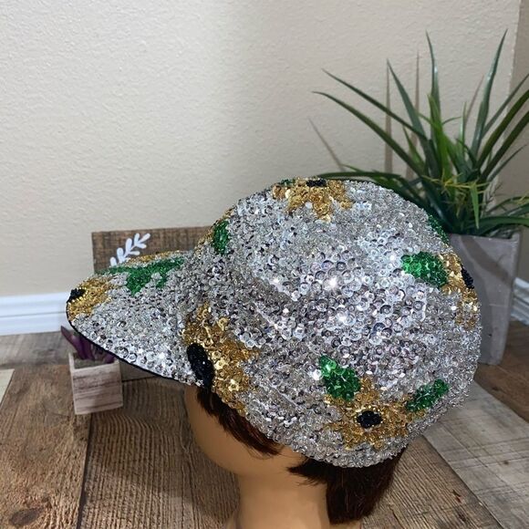 Sequin sunflower bling hat cap - Picture 6 of 7